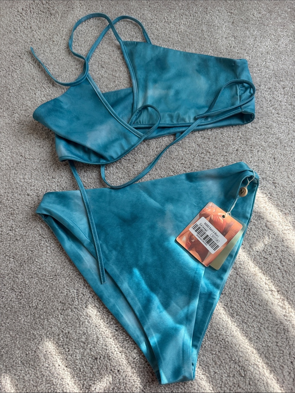 Neena swim nwt Teal Tie-Dye Two-Piece Bikini Set